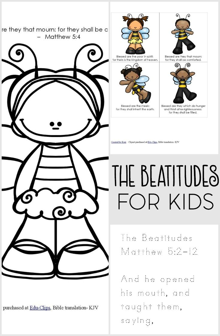 The Beatitudes For Kids Printable Pack | Christian Parenting | Kids - Free Printable Bible Crafts For Preschoolers