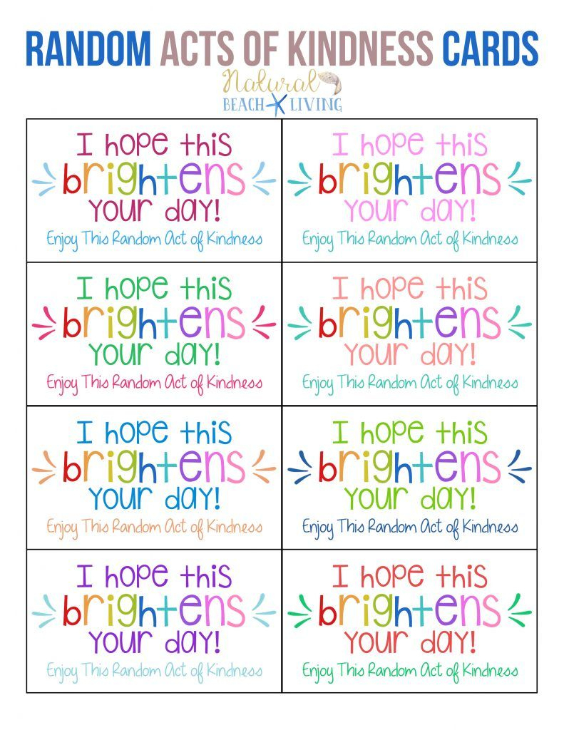 The Best Random Acts Of Kindness Printable Cards Free | Parenting - Free Printable Kindness Cards