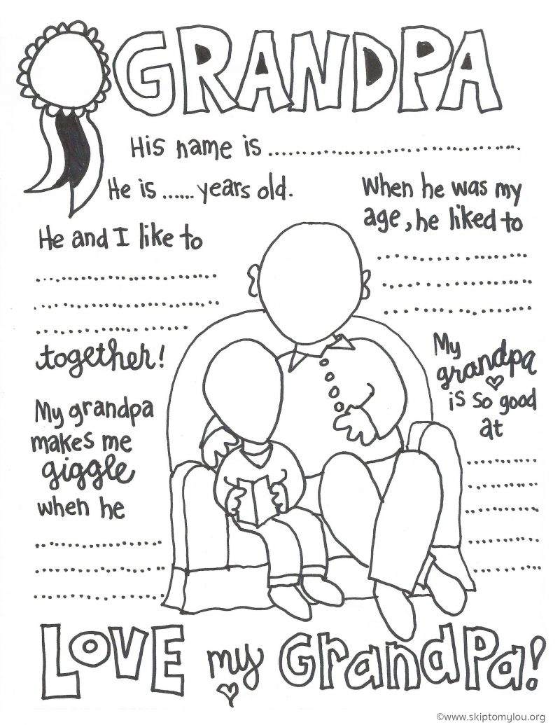 The Cutest Grandparents Day Coloring Pages | Skip To My Lou - Free Printable Happy Fathers Day Grandpa Cards