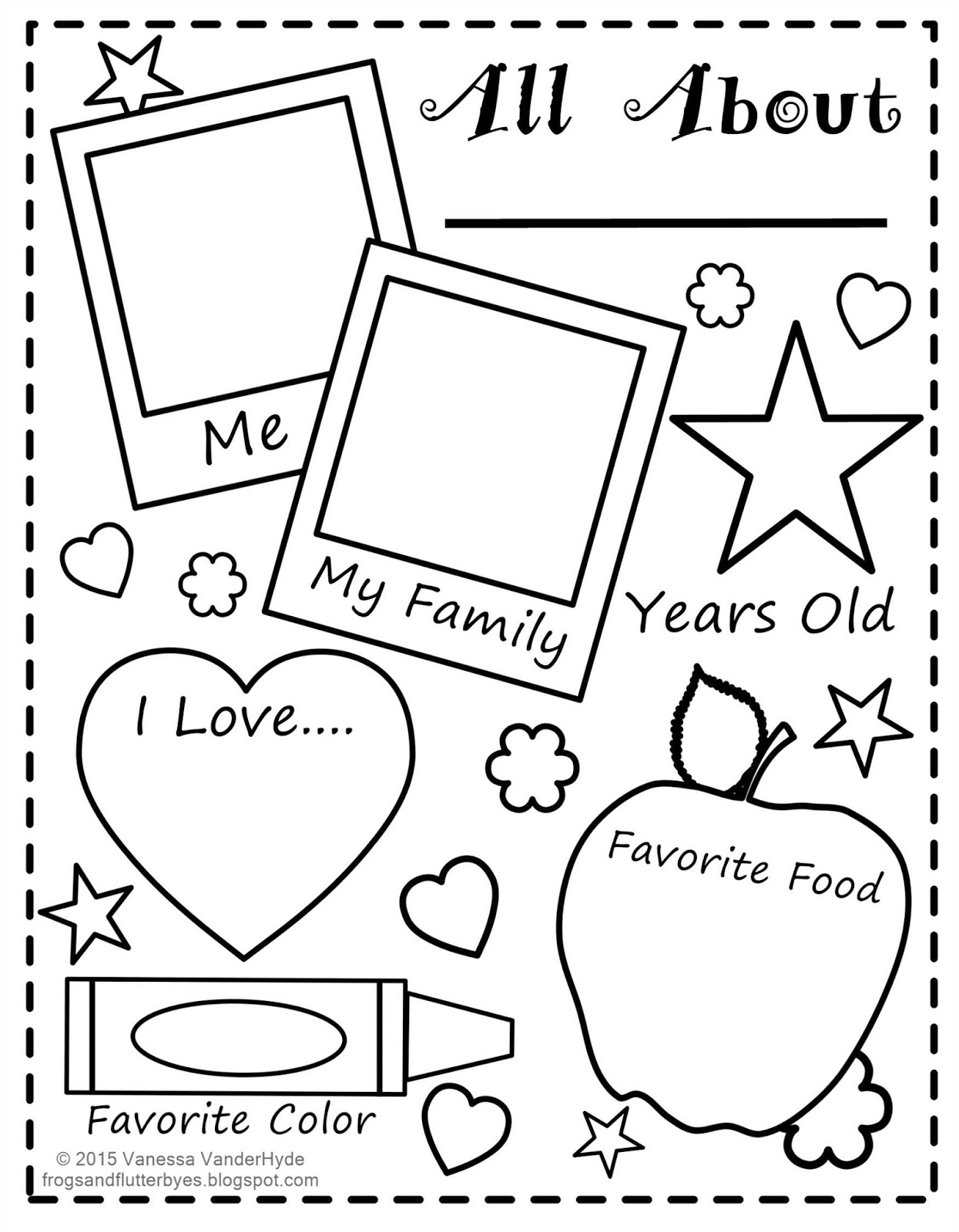The Frogs And The Flutterbyes: All About Me Free Printable - All About Me Free Printable