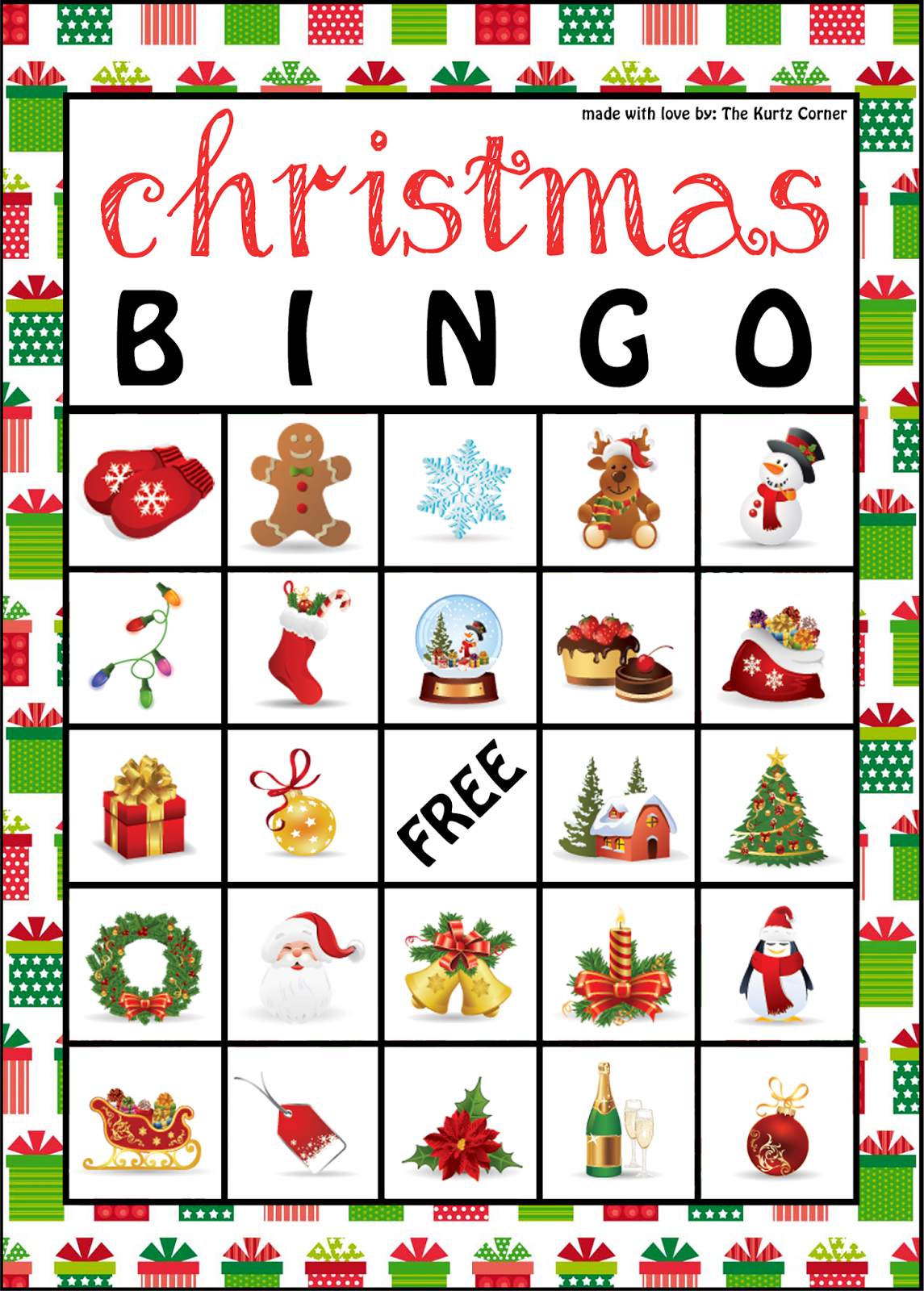 The Kurtz Corner: Free Printable Christmas Bingo Cards | Winter / X - Free Printable Bingo Cards And Call Sheet