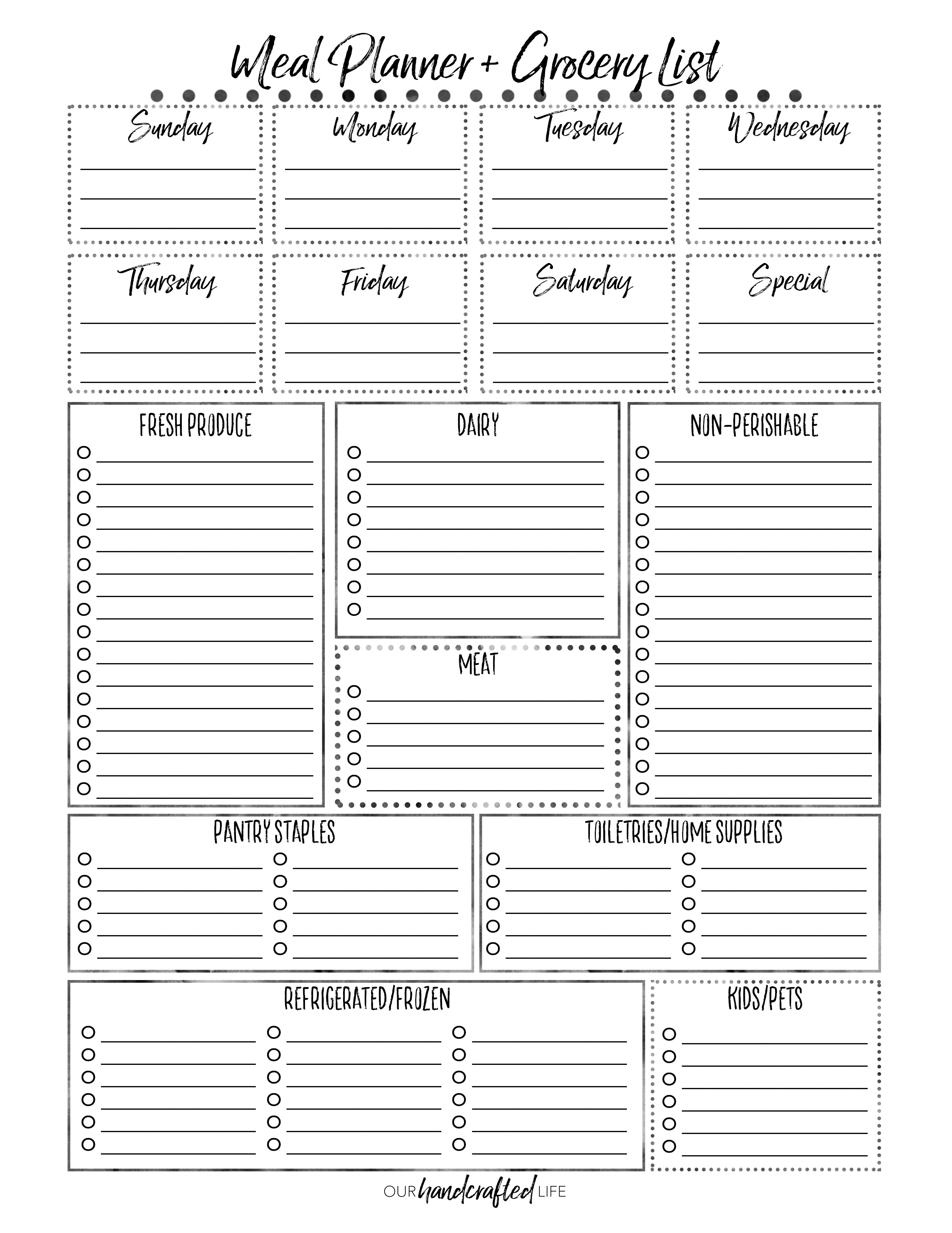 The Most Practical Meal Planner Ever - Our Handcrafted Life - Free Printable Menu Planner