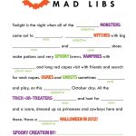 The Smartest And His Artist: Halloween Freebie! Printable Mad Libs   Free Printable Mad Libs For Tweens