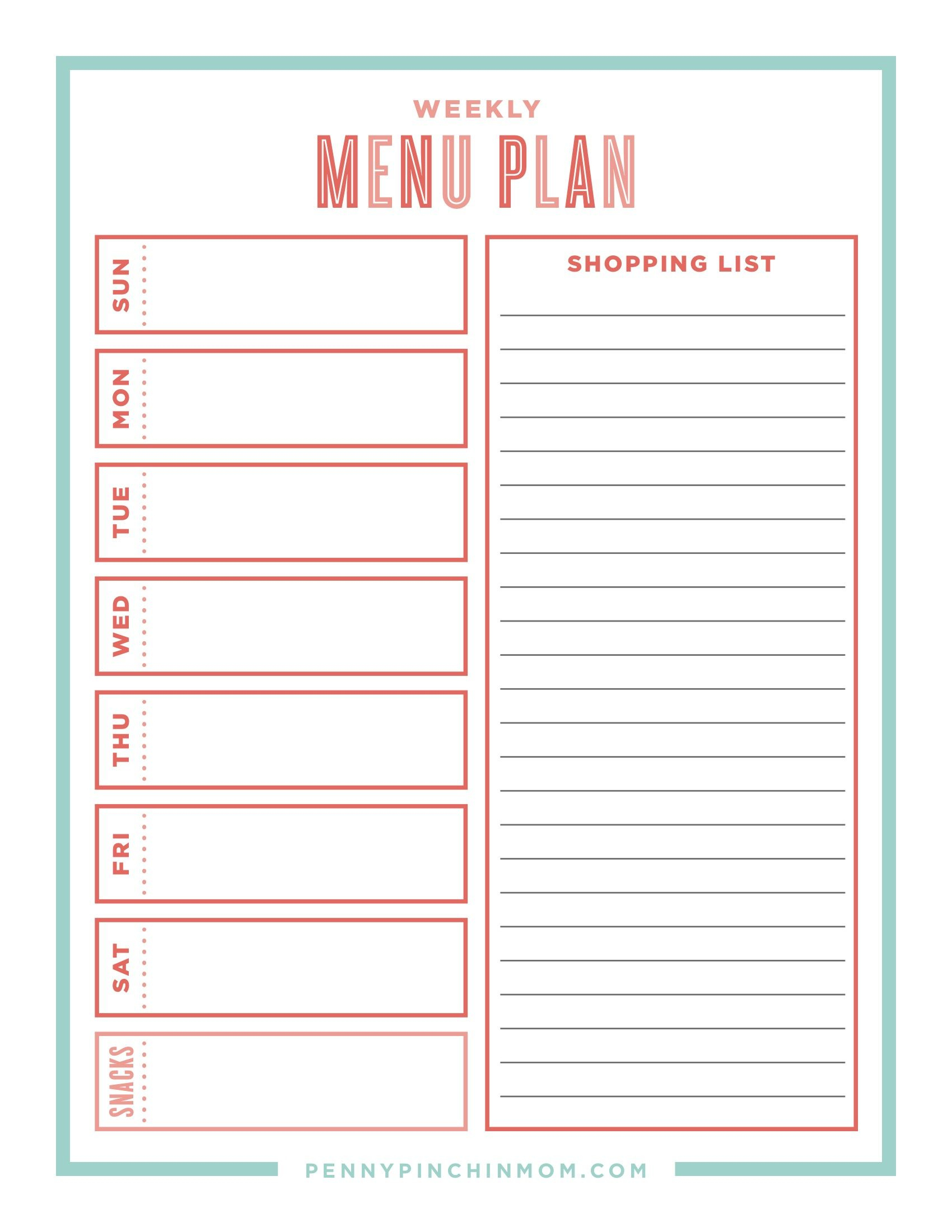The Ultimate Guide Creating A Workable Meal Plan | Thrifty Thursday - Create A Menu Free Printable