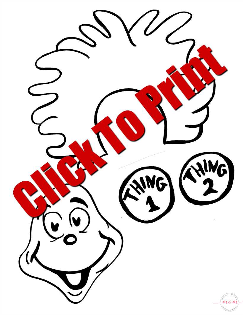 Thing 1 &amp; Thing 2 Puppets Dr. Seuss Crafts W/free Printable - Thing 1 And Thing 2 Free Printable Template