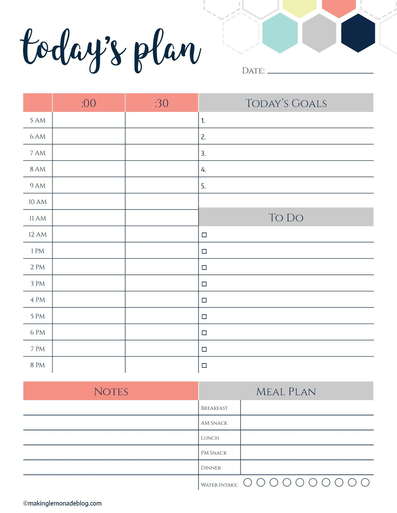 create a daily schedule 15 minutes