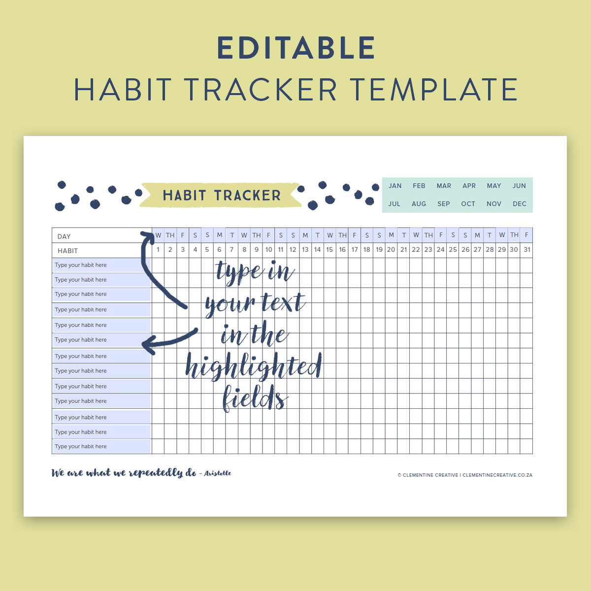 This Free Printable Habit Tracker Will Help You Reach Your Goals - Habit Tracker Free Printable