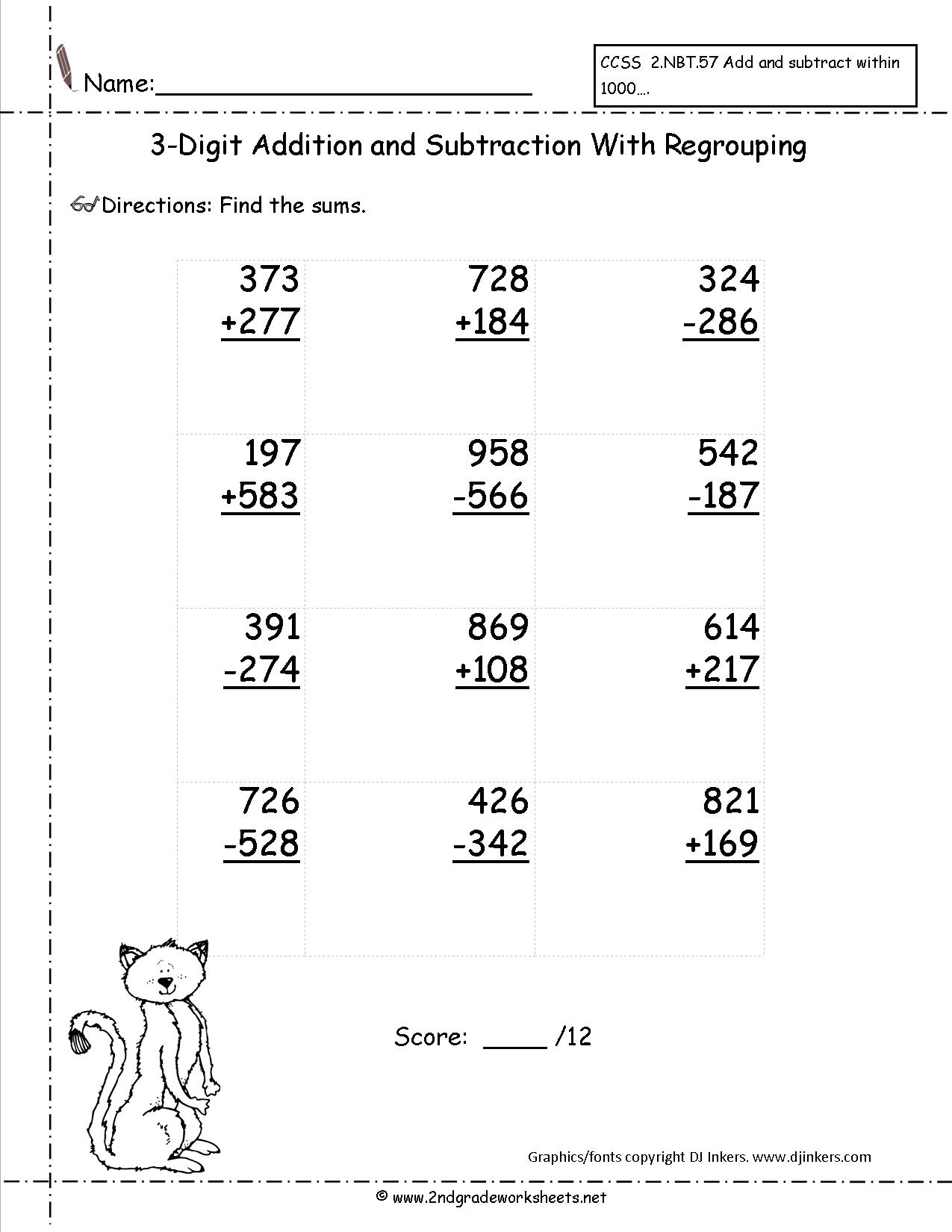 Three Digit Addition And Subtraction Worksheets From The Teacher&amp;#039;s Guide - Free Printable Double Digit Addition And Subtraction Worksheets