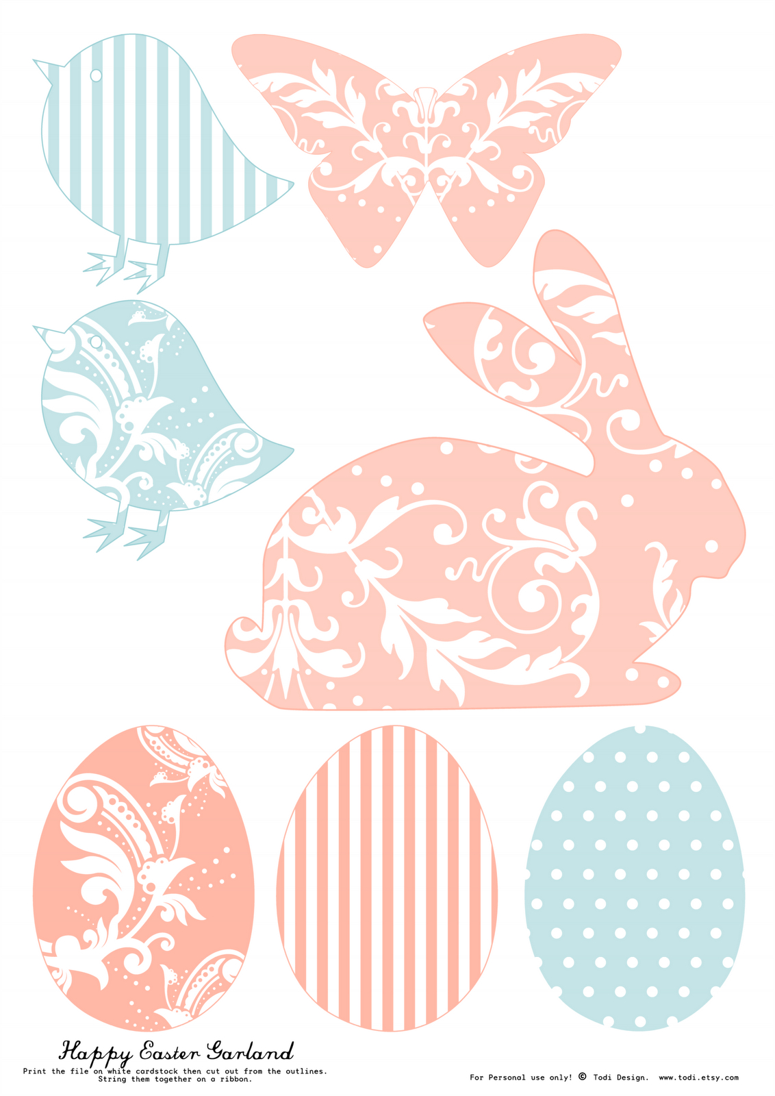 Todi: Free Printables For Easter Decoration. Th Print Used For This - Free Printable Easter Decorations