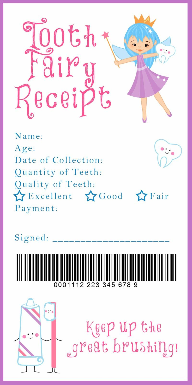 Tooth Fairy Receipt And Many Other Awesome Printables | Xixi &amp;lt;3 - Free Printable Tooth Fairy Letter And Envelope