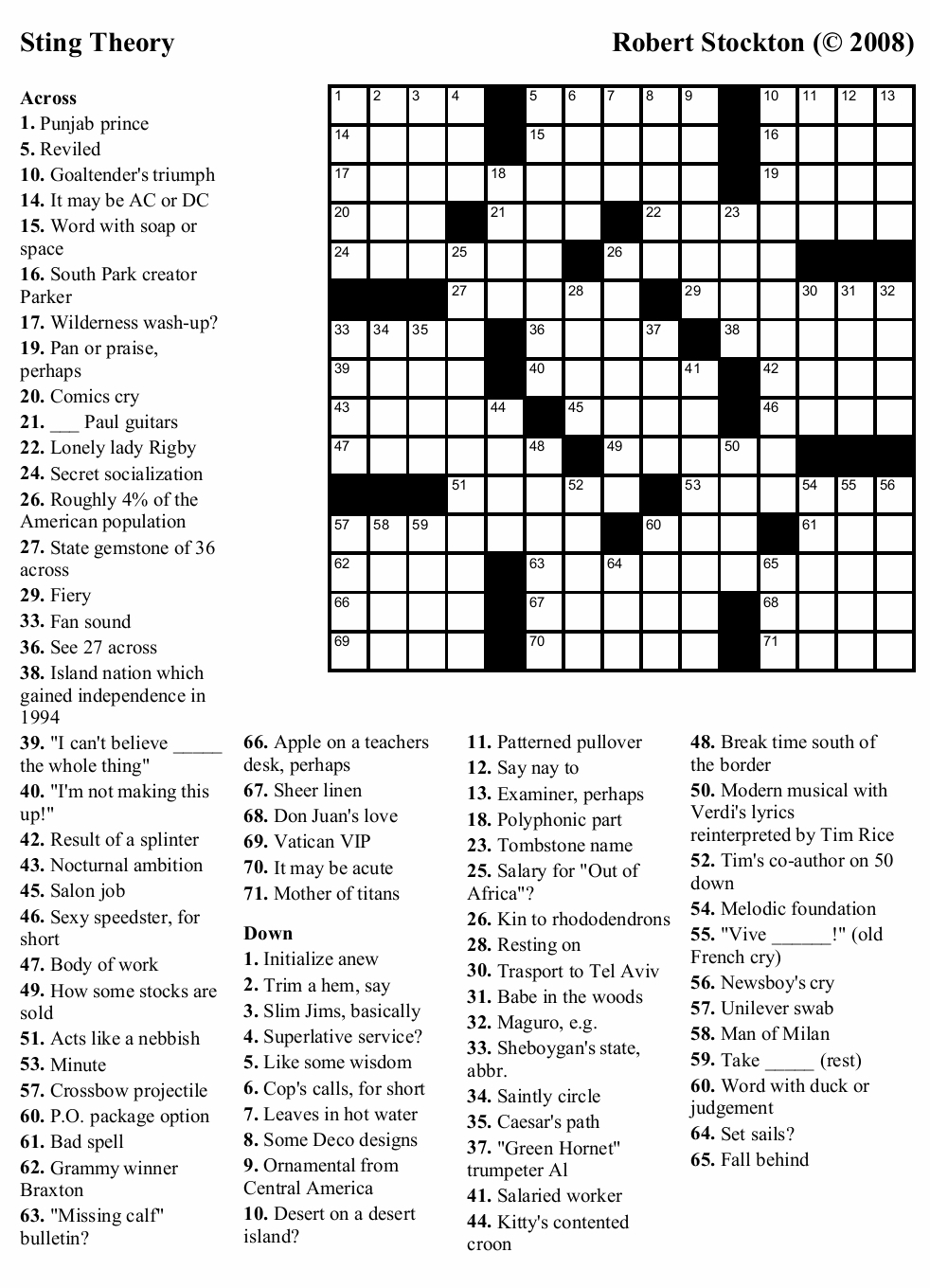 nytimes crossword puzzle