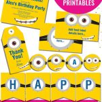 Totally Free Minions Party Printables Set | Minions Birthday Party   Thanks A Minion Free Printable