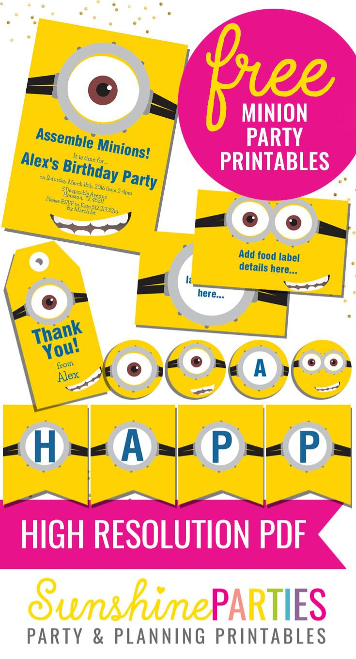 Totally Free Minions Party Printables Set | Minions Birthday Party - Thanks A Minion Free Printable