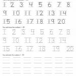 Trace Numbers 1 20 | Kiddo Shelter   Free Printable Number Worksheets For Kindergarten