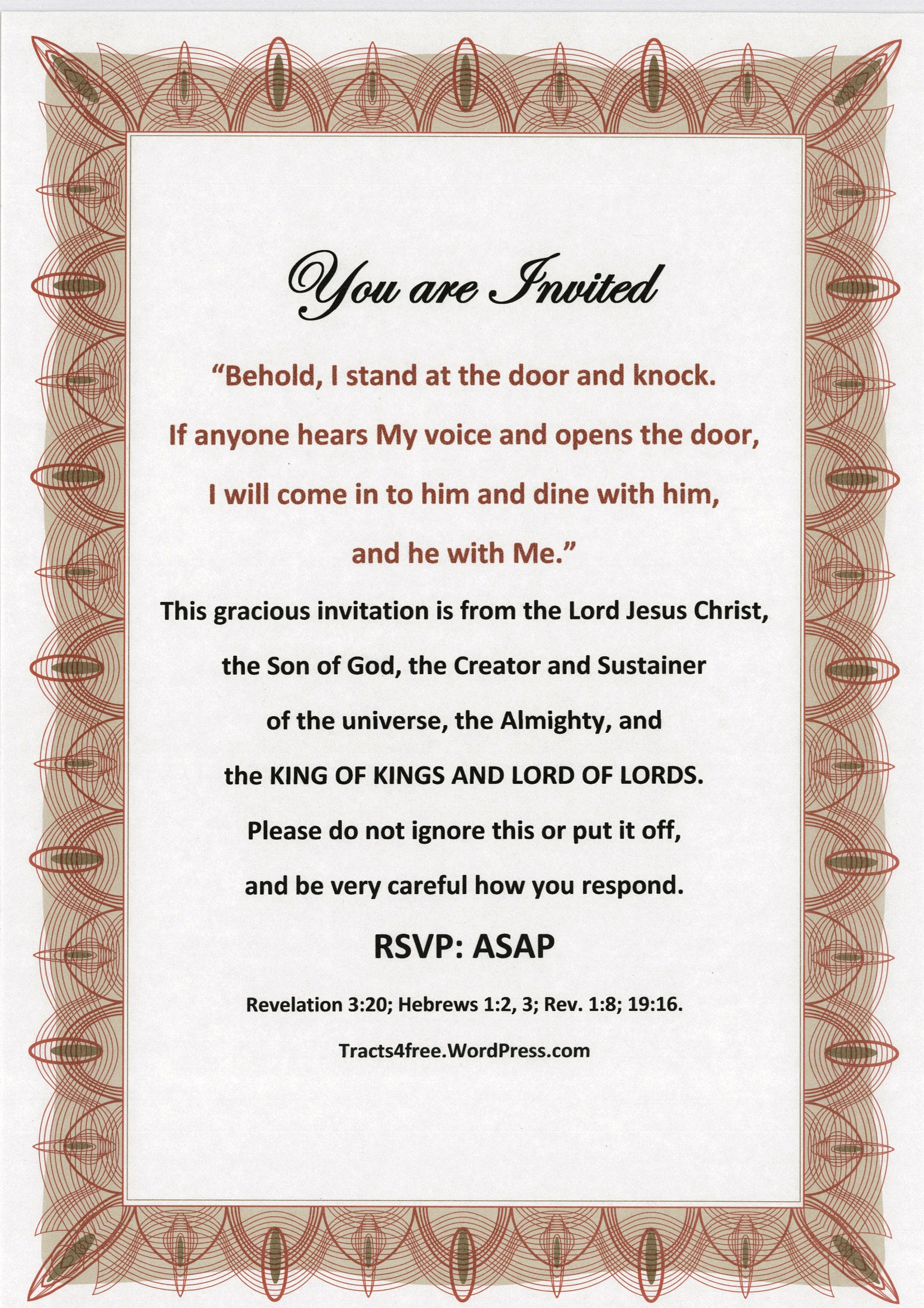 Free Printable Tracts For Evangelism Free Printable