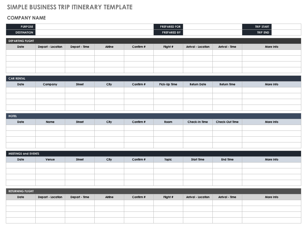 Travel Itinerary Template 2018 Templates Free Itinerary Templates - Free Printable Itinerary