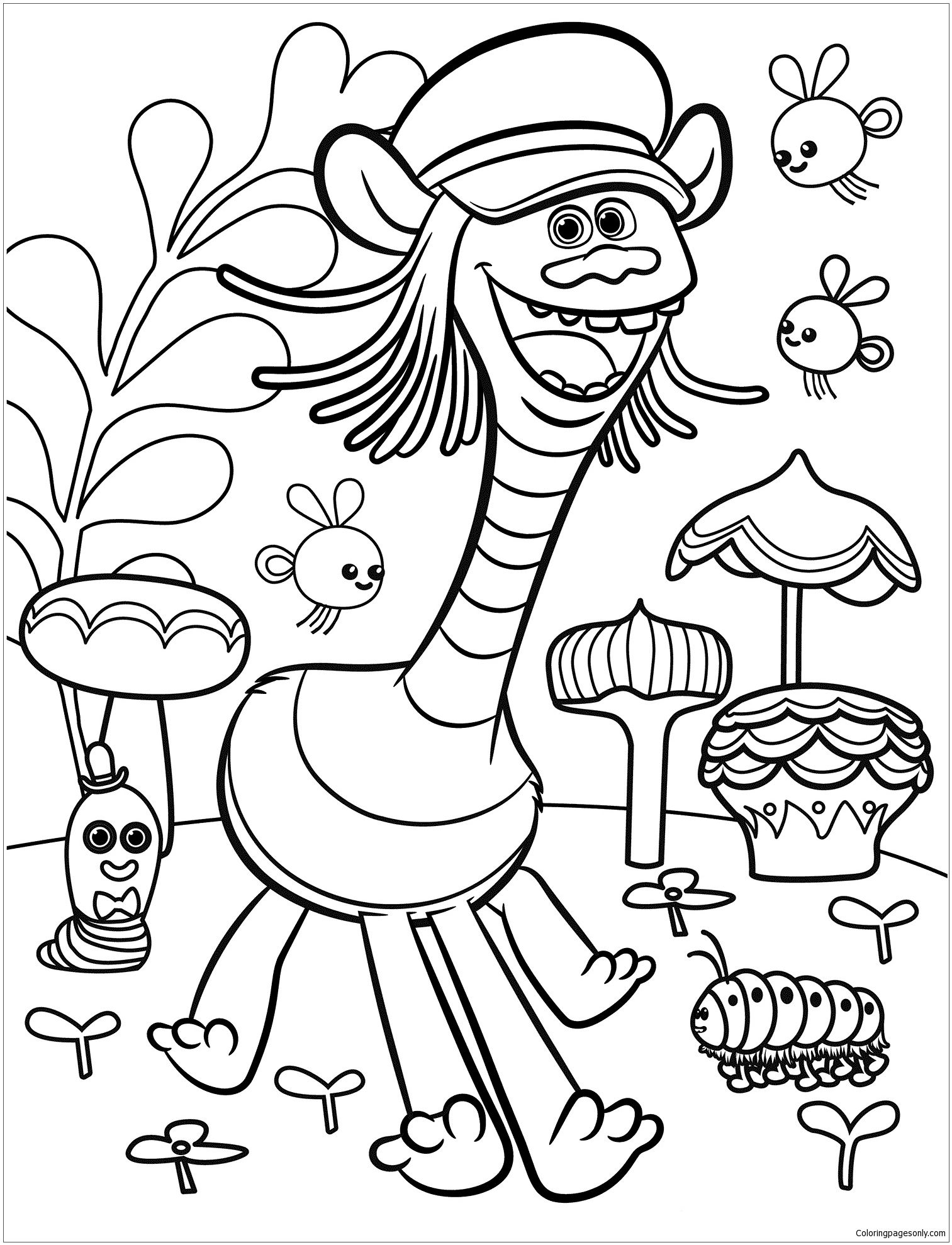 Trolls Movie 1 Coloring Page - Free Coloring Pages Online | Trolls - Free Printable Troll Coloring Pages