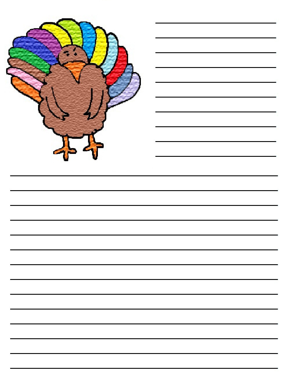 Free Printable Thanksgiving Themed Writing Paper Tooth The Movie