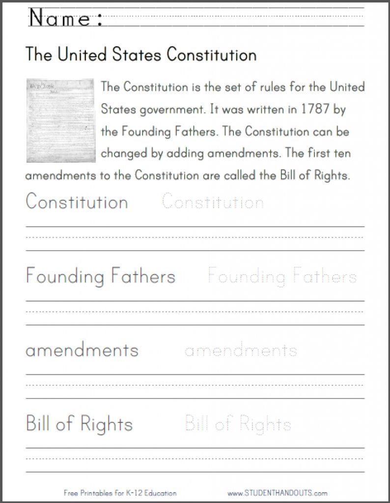 U.s. Constitution - Informational Text, Primary Source, And | Free - Free Printable Us Constitution Worksheets