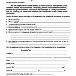 U. S. Constitution: Preamble And Bill Of Rights Worksheets With Free   Free Printable Us Constitution Worksheets