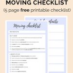 Ultimate Moving Checklist (Free Printable | Ingomar House   Free Printable Moving Checklist And Planner