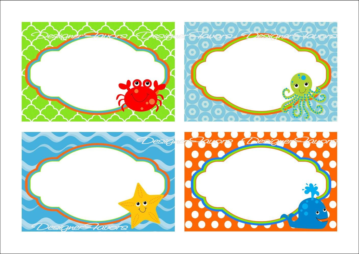 Under The Sea Food Labels Free Printable Tags - Imagestack | Graduation - Free Printable Food Labels
