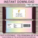 Unicorn Candy Bar Wrappers Template   Free Printable Chocolate Wrappers