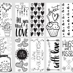 Valentine Printable Coloring Page Bookmarks   Free Printable Valentine Bookmarks