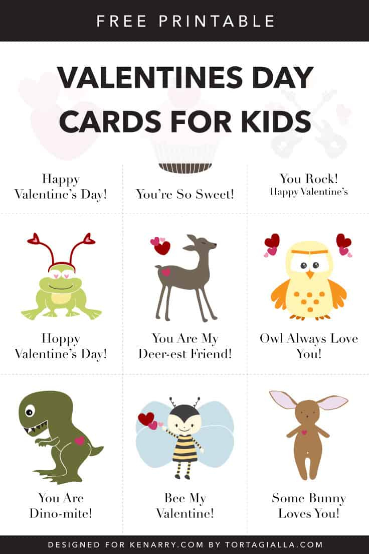 Valentines Day Cards For Kids: Free Printable Download | Kenarry - Free Printable Childrens Valentines Day Cards