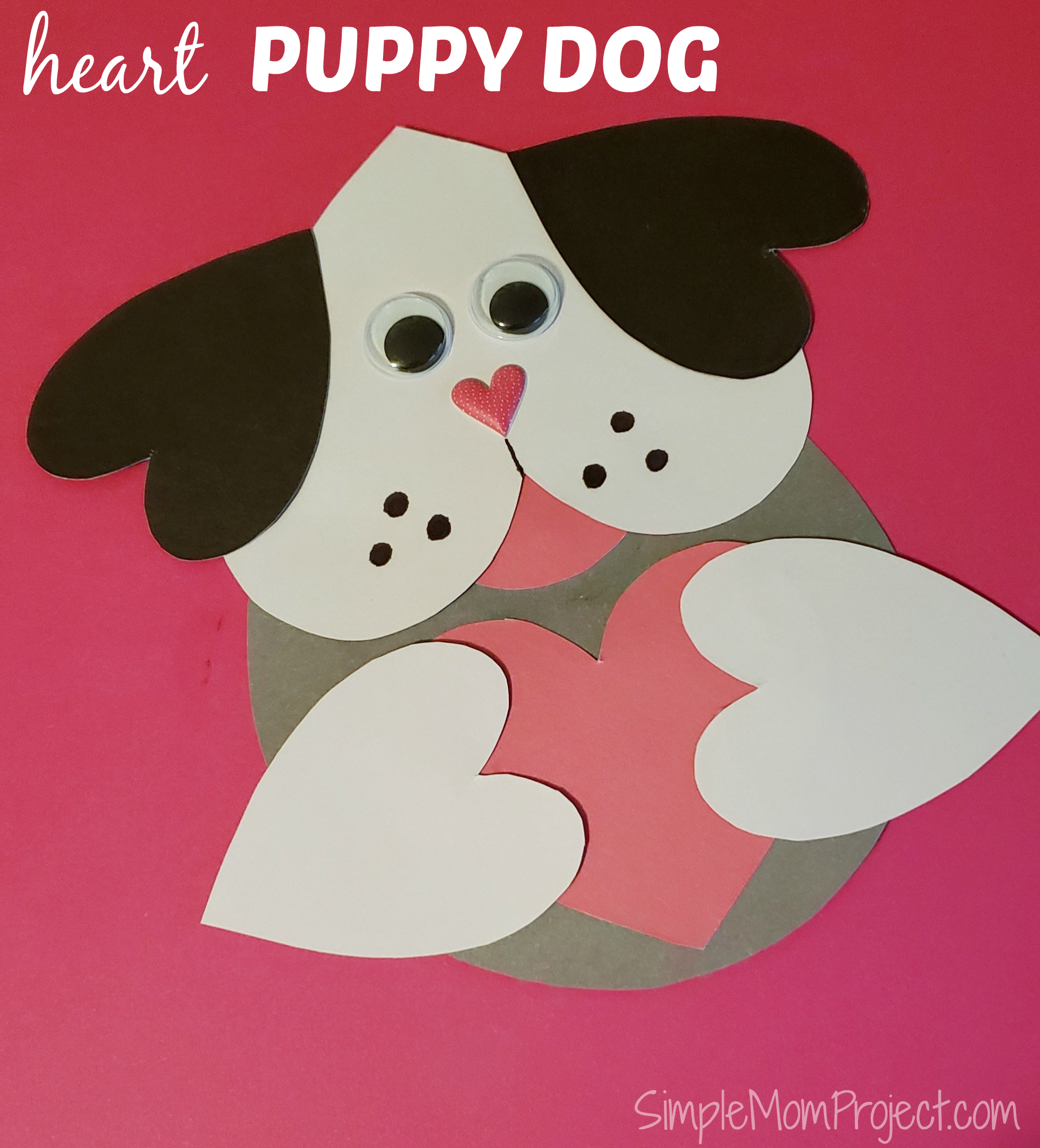 Valentine&amp;#039;s Day Puppy Dog Card With Free Printable Template - Simple - Free Printable Mothers Day Cards From The Dog