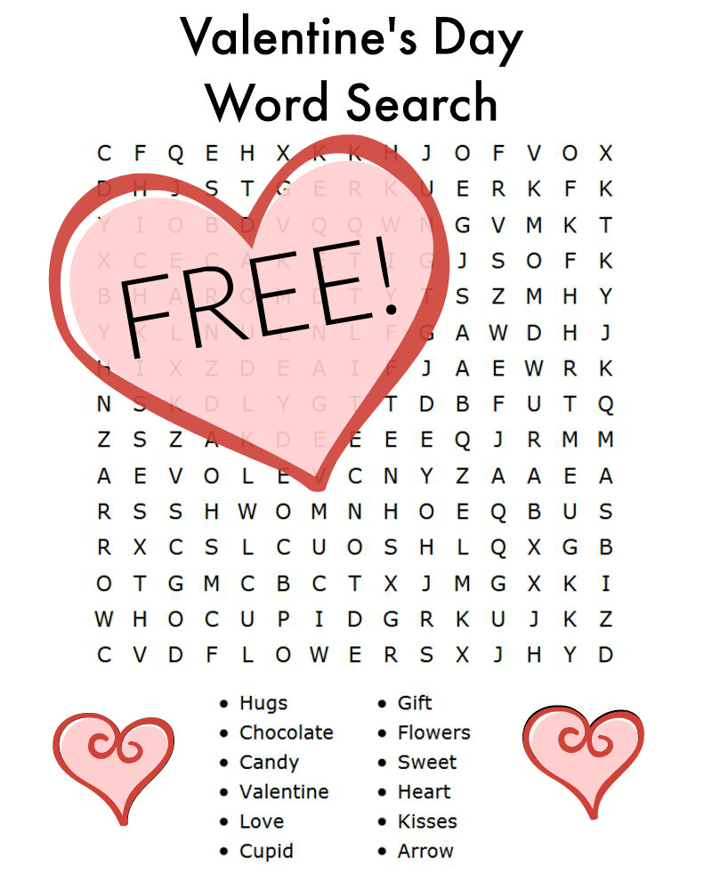 Valentines Day Word Search Free Printable For Kids! - Free Printable Valentines Day Cards For Parents