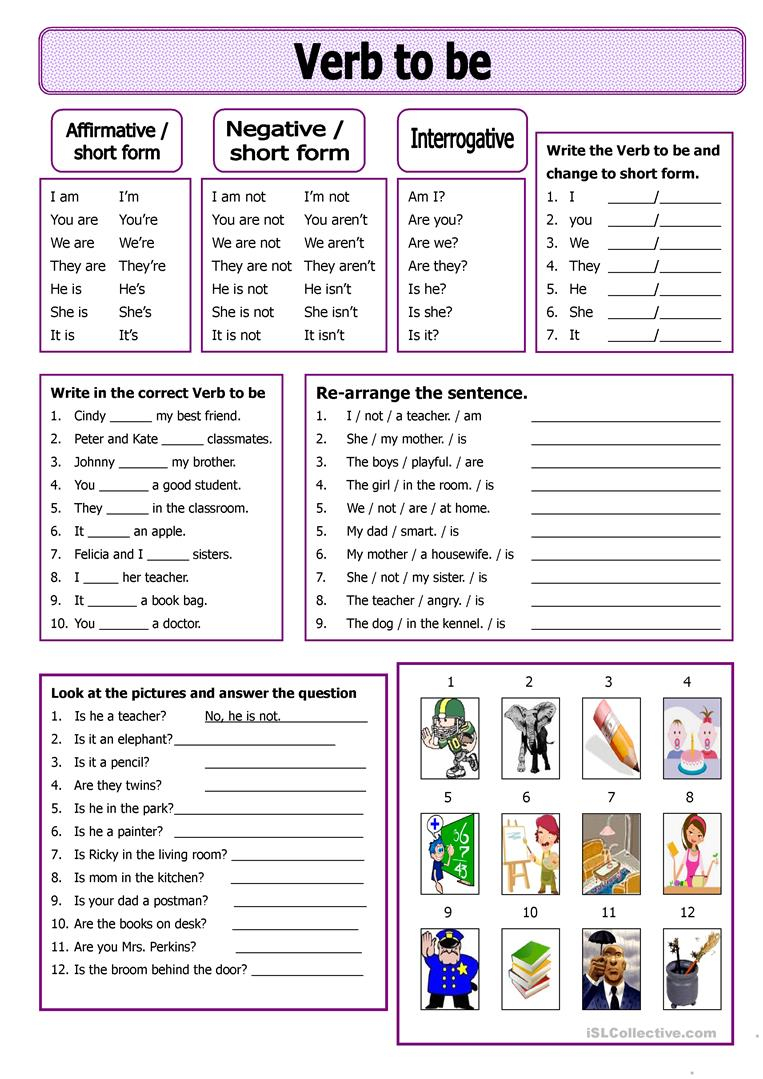 Verb To Be Worksheet - Free Esl Printable Worksheets Madeteachers - Free Printable Esl Worksheets