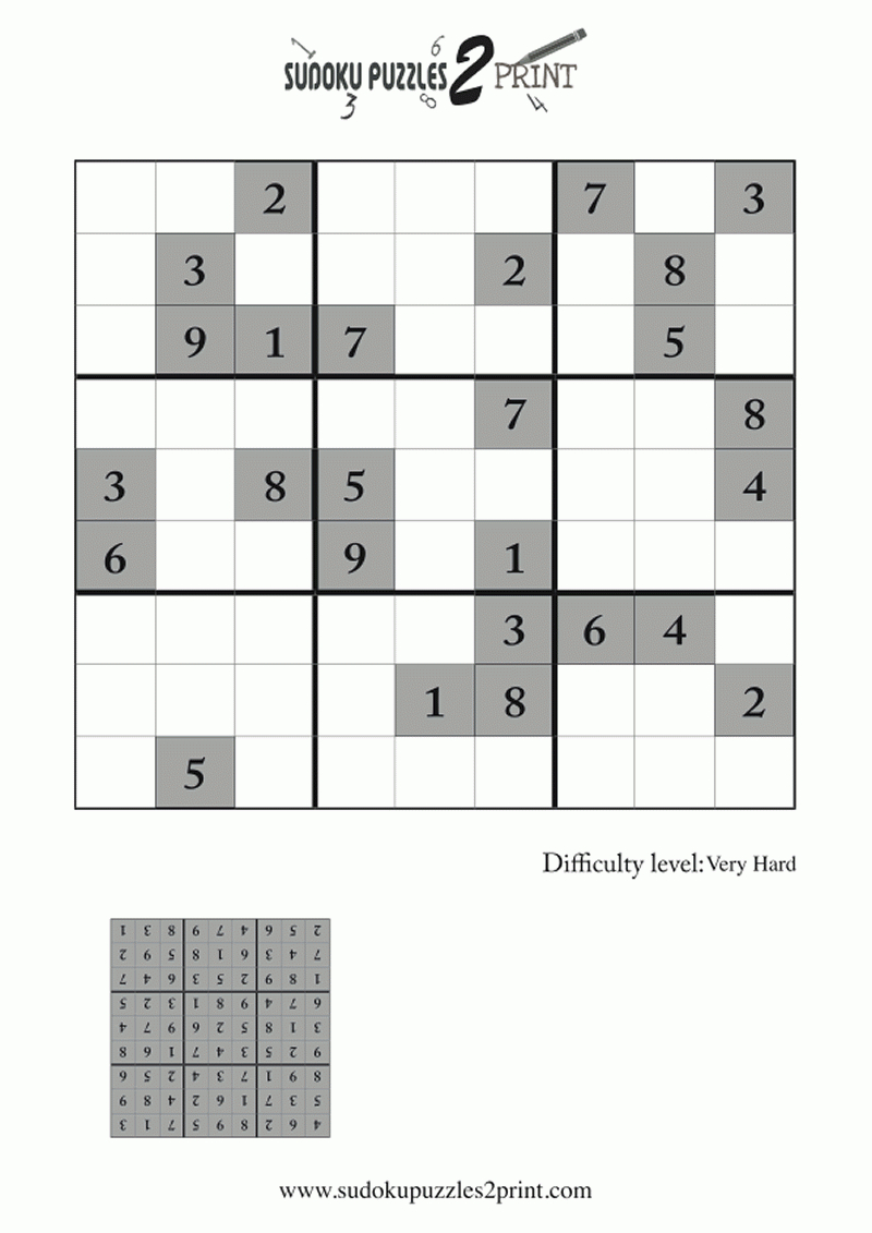 Very Hard Sudoku Puzzle To Print 5 - Free Printable Sudoku With Answers