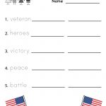 Veterans Day Vocabulary Worksheet   Free Kindergarten Holiday   Free Printable Presidents Day Worksheets