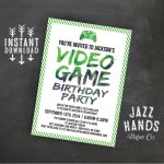 Video Game Party Invitations Video Game Party Invitations Along With   Free Printable Video Game Party Invitations