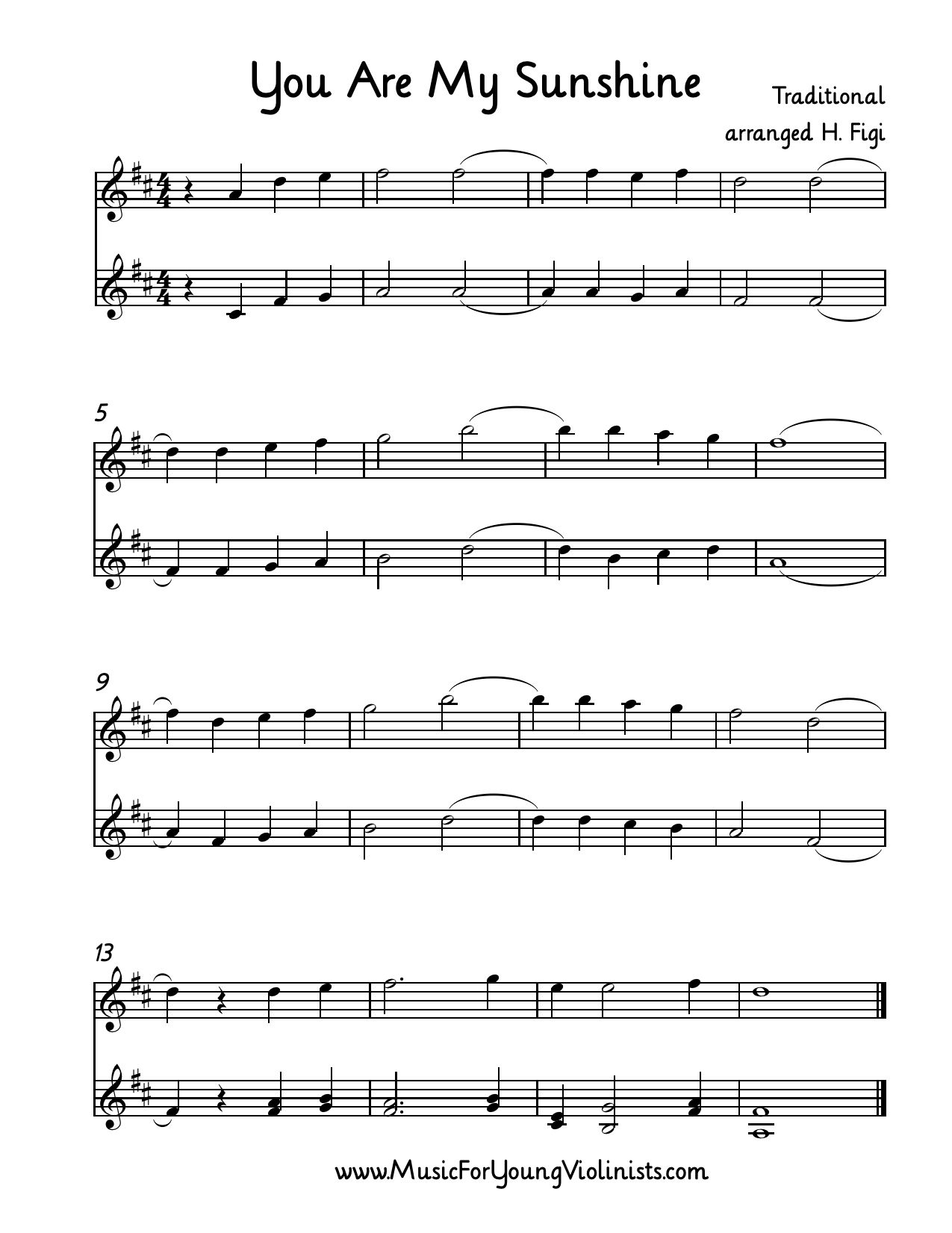 Free Printable Piano Sheet Music For You Are My Sunshine Free Printable