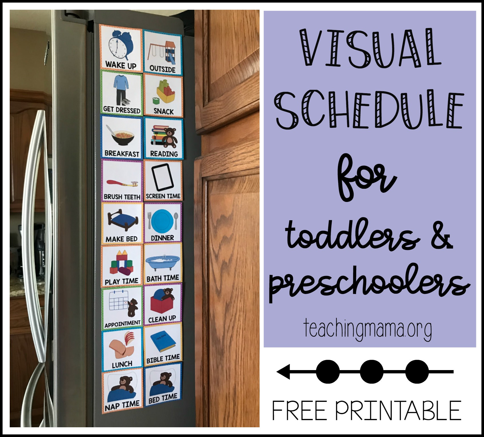 Visual Schedule For Toddlers - Free Printable Picture Schedule For Preschool