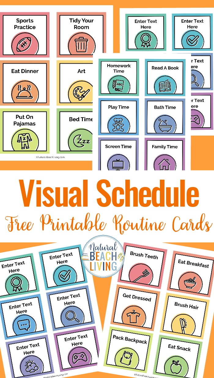 Visual Schedule - Free Printable Routine Cards - Natural Beach Living - Free Printable Images
