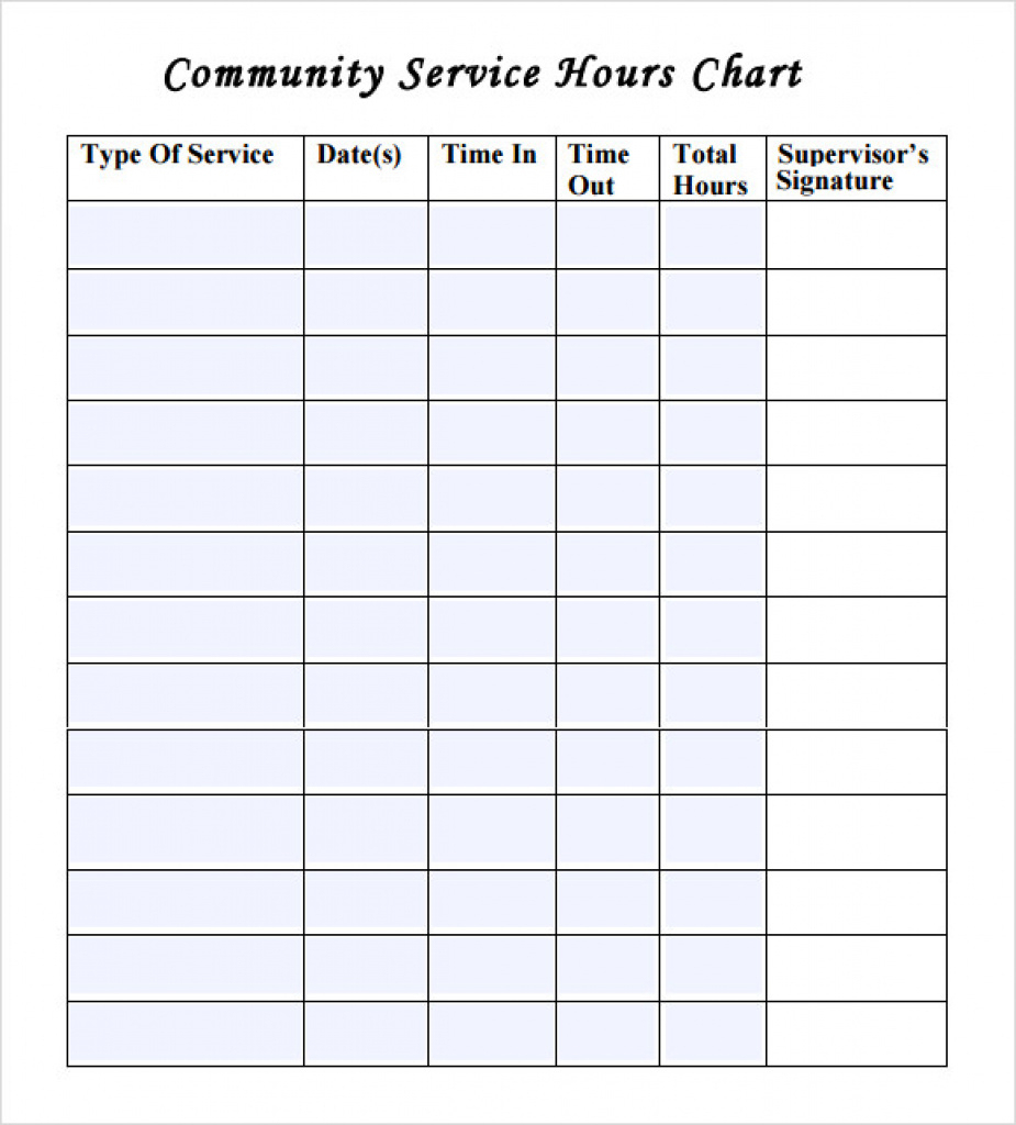 Free Printable Community Service Log Sheet Free Printable