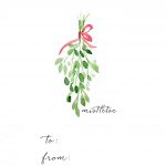 Watercolor Christmas Gift Tag Diy And Free Printables | Images De   Free Printable Mistletoe Tags