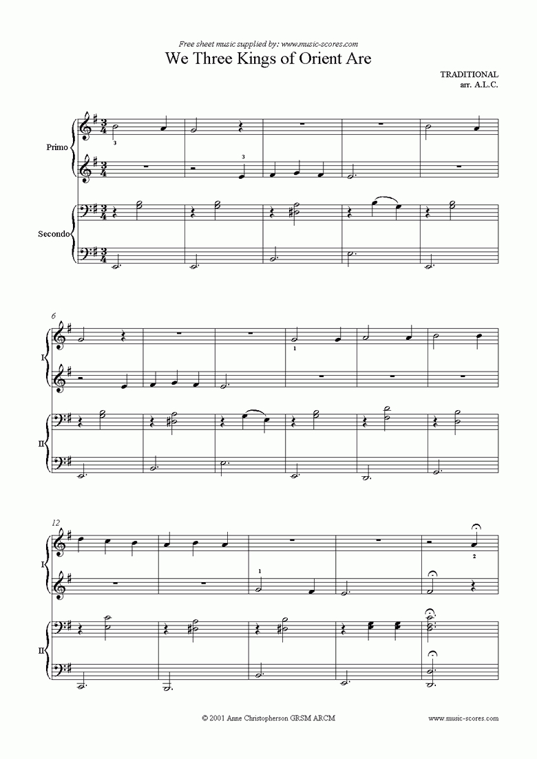 We Three Kings: Piano Duetchristmas | Music | Pinterest | Music - Free Christmas Sheet Music For Keyboard Printable