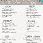 Weekly Cleaning Schedule {Free Printable} | Home Organization   Free Printable Cleaning Schedule