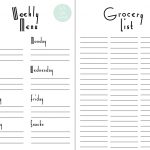 Weekly Menu Planner & Grocery List Free Printable | For The Home   Free Printable Grocery List And Meal Planner