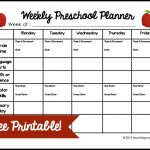 Weekly Preschool Planner {Free Printable}   Homeschool Lesson Planner Free Printable