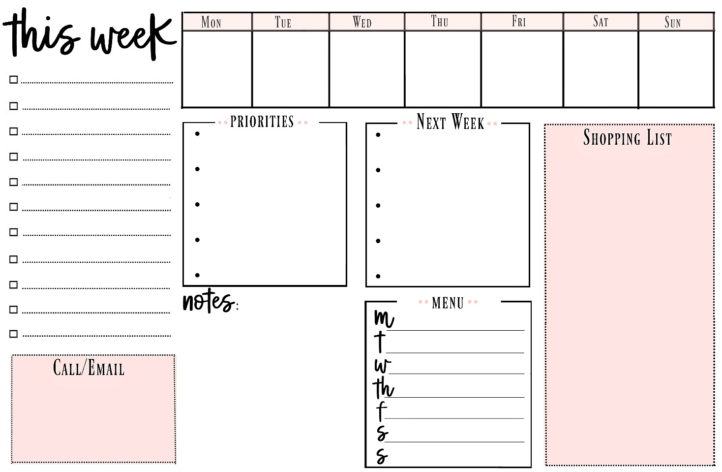 Weekly Printable To Do List For Getting Organized - Free Printable To Do Lists To Get Organized