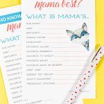 Who Knows Mama Best? A Free Printable Baby Shower Game!   Free Printable Baby Shower Games Who Knows Mommy The Best