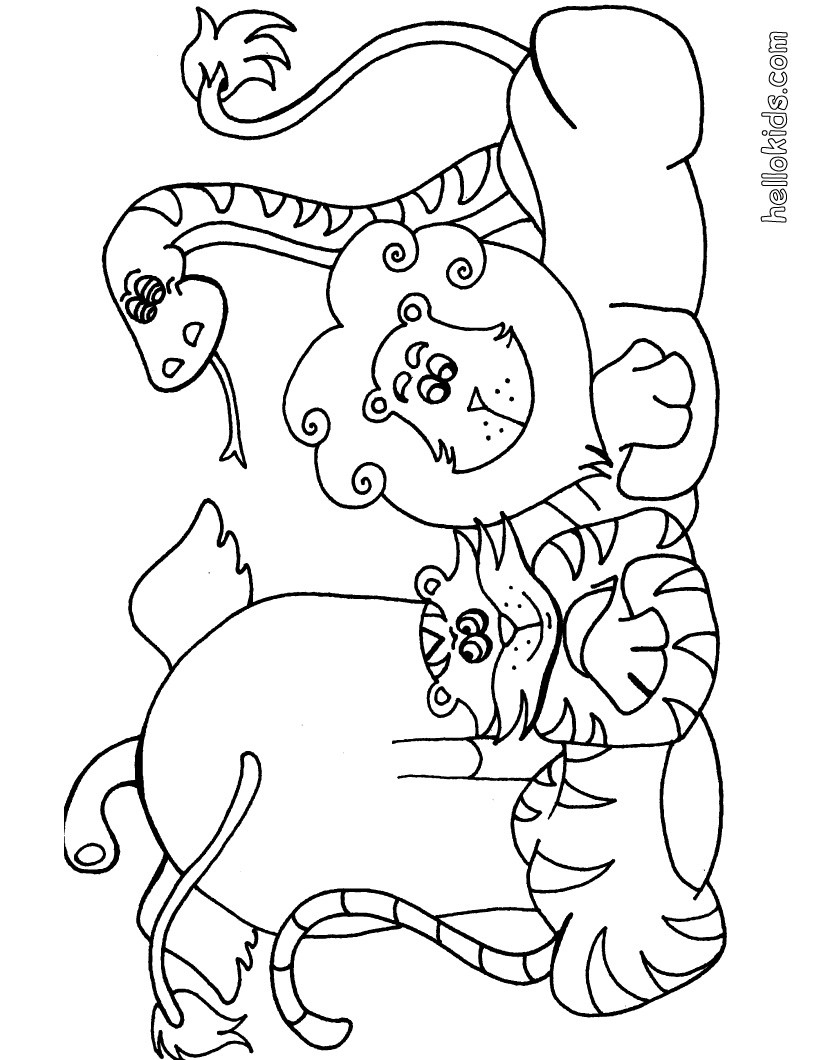 Wild Animal Coloring Pages - Hellokids - Free Printable Wild Animal Coloring Pages