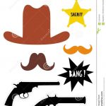 Wild West Photo Booth Vector Props Set. Diy. Cowboy Party. Stock   Free Printable Western Photo Props