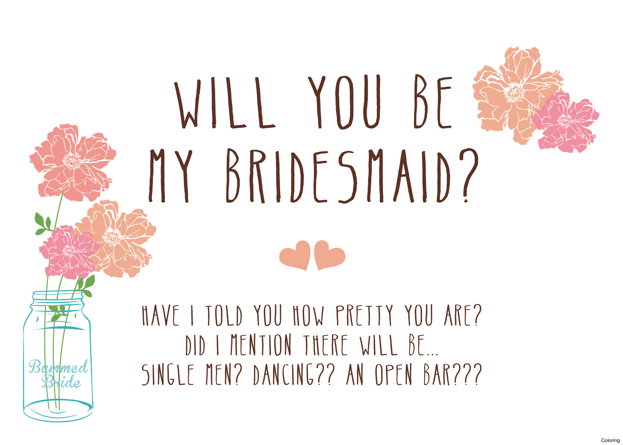 Will You Be My Printable Cards Simple Will You Be My Bridesmaid - Free Printable Will You Be My Maid Of Honor Card