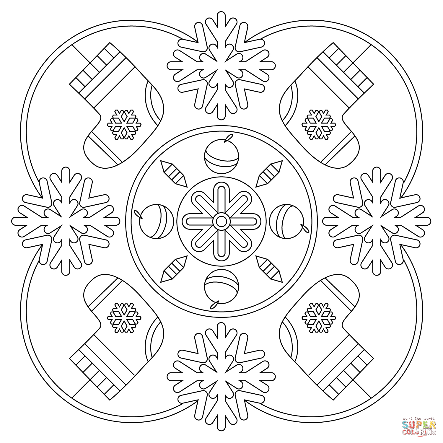 Winter Mandala Coloring Page | Free Printable Coloring Pages - Mandala Coloring Free Printable
